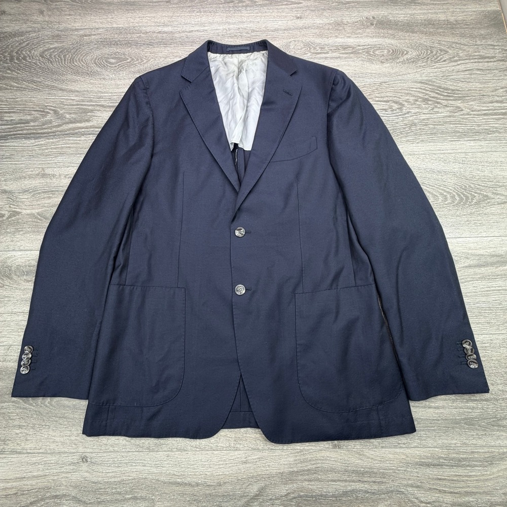 Suitsupply Sport Coat Mens 44L Navy Wool Guabello 2 Button Blazer Jacket READ